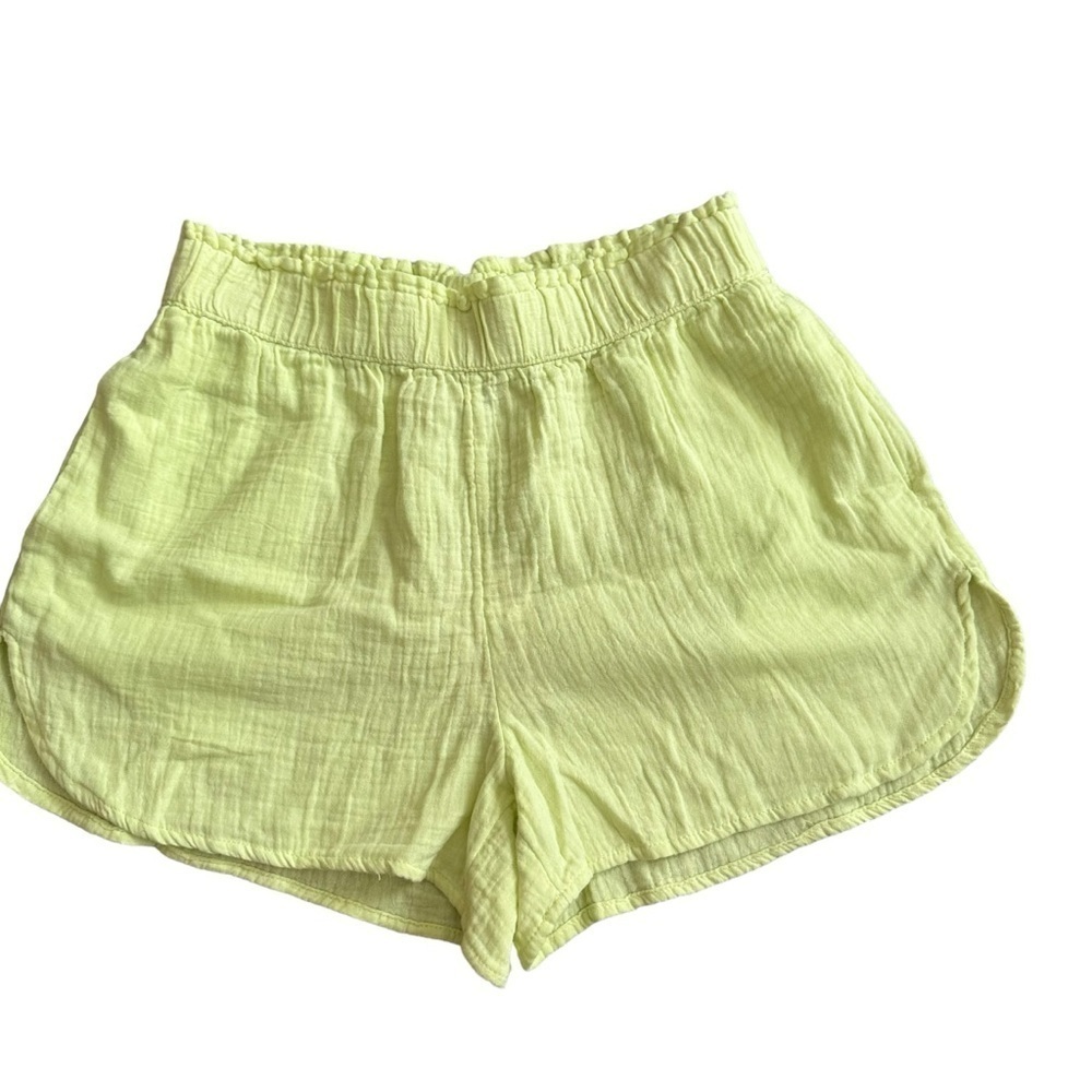 Universal Thread Linen Look Elastic Waist Pull On Dolphin Hem Cotton Shorts - Picture 2 of 6